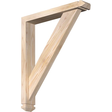 Traditional Arts And Crafts Smooth Bracket W/ Offset Brace, Douglas Fir, 3 1/2W X 20D X 24H